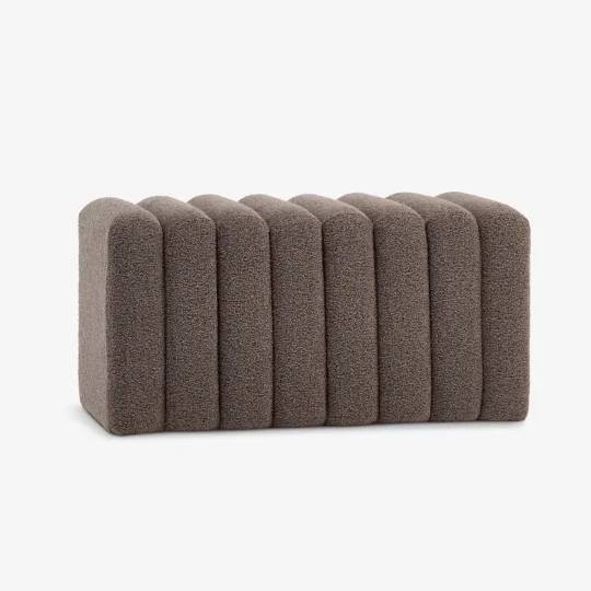 Bancă tapițată bouclé, nuanță taupe