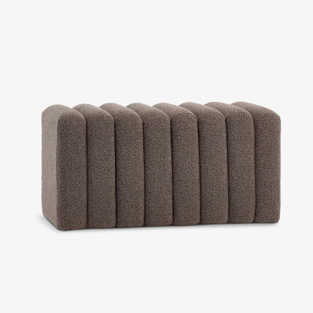 Bancă tapițată bouclé, nuanță taupe