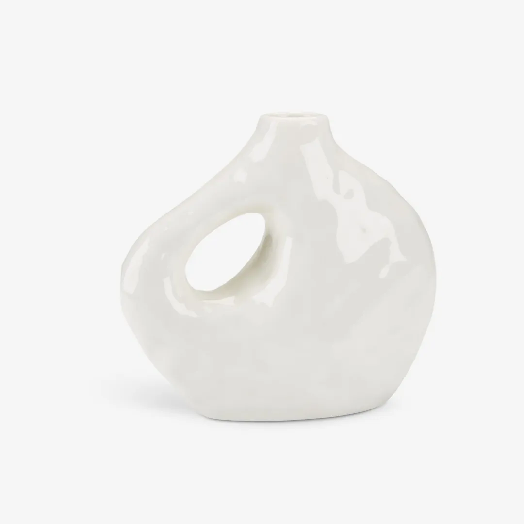 Vază ceramică albă, formă organică